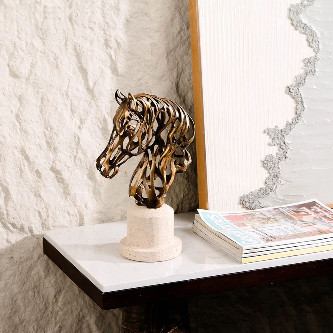 Horse Head Statue Sculpture - KA4130 - Home Decor Figurines - ebarza Furniture UAE | Shop Modern Furniture in Abu Dhabi & Dubai - مفروشات ايبازرا في الامارات | تسوق اثاث عصري وديكورات مميزة في دبي وابوظبي