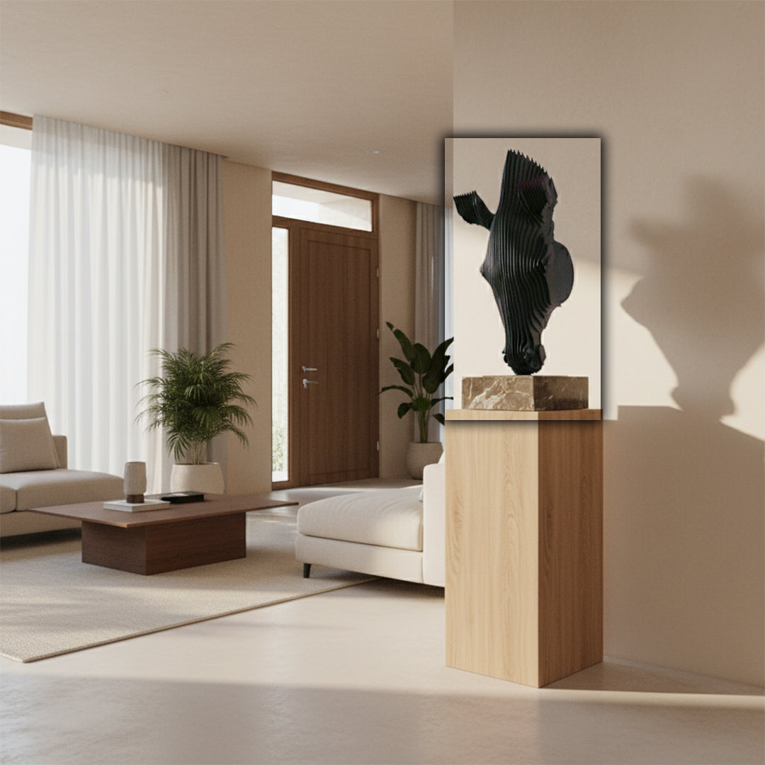 Horse Head Hand Crafted Stainless Steel Table Artwork BJ20250004 - Artwork - ebarza Furniture UAE | Shop Modern Furniture in Abu Dhabi & Dubai - مفروشات ايبازرا في الامارات | تسوق اثاث عصري وديكورات مميزة في دبي وابوظبي