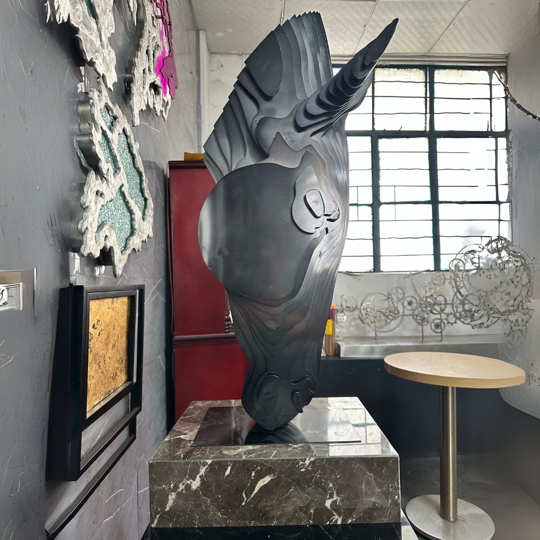 Pre-order 65 Days Delivery Hourse Head Hand Crafted Stainless Steel Table Artwork BJ20250004 - Artwork - ebarza Furniture UAE | Shop Modern Furniture in Abu Dhabi & Dubai - مفروشات ايبازرا في الامارات | تسوق اثاث عصري وديكورات مميزة في دبي وابوظبي