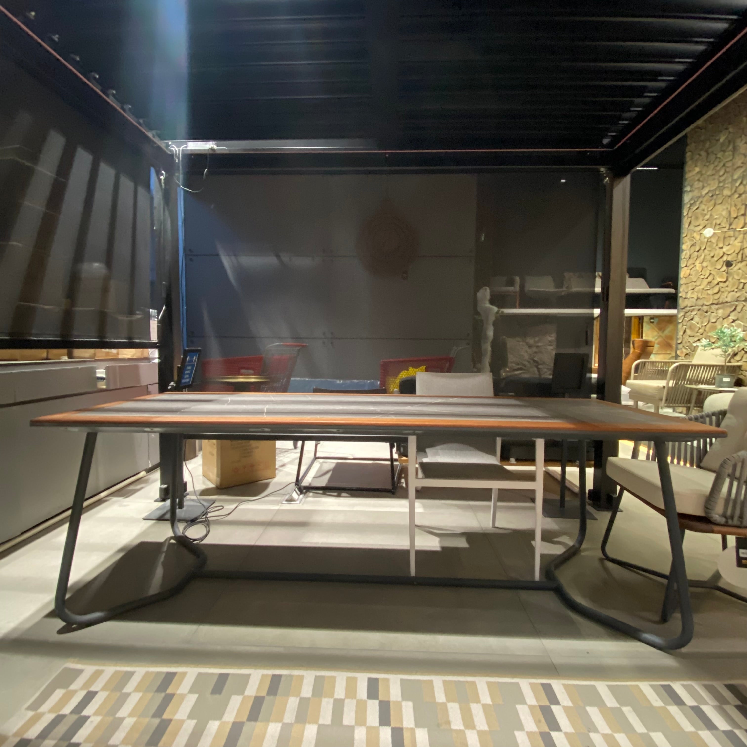 Display Item  -  Forsa Solid Teak Wood And Aluminum Outdoor Table (Mythra Table)YAS -  DISPLAY ITEM - ebarza Furniture UAE | Shop Modern Furniture in Abu Dhabi & Dubai - مفروشات ايبازرا في الامارات | تسوق اثاث عصري وديكورات مميزة في دبي وابوظبي