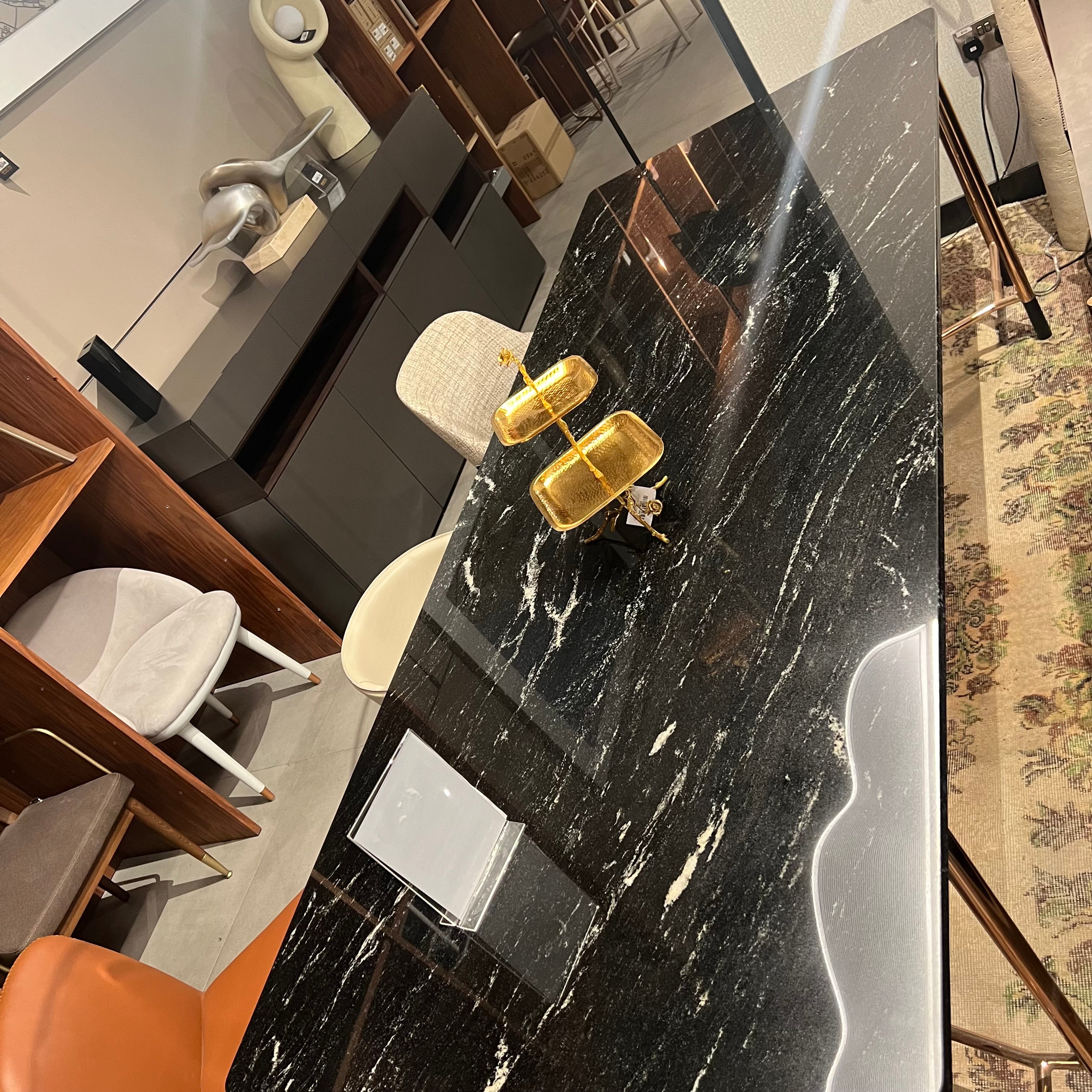Display Item - Dali Natural Marble Dining Table Dali-240 Nakheel - DISPLAY ITEM - ebarza Furniture UAE | Shop Modern Furniture in Abu Dhabi & Dubai - مفروشات ايبازرا في الامارات | تسوق اثاث عصري وديكورات مميزة في دبي وابوظبي
