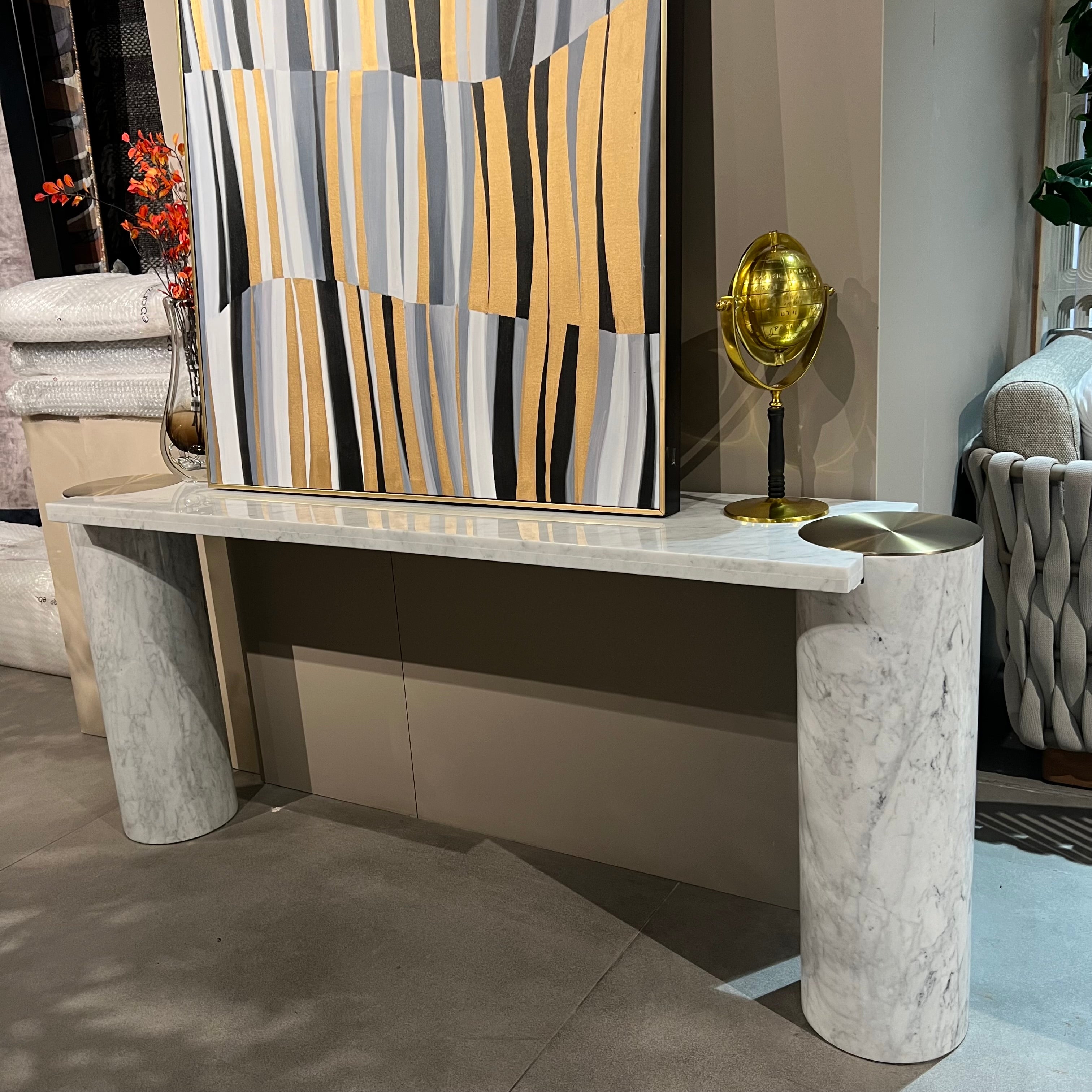 Display Item - Natural Marble Console 165cm Table Dz463Dt-C Nakheel - DISPLAY ITEM - ebarza Furniture UAE | Shop Modern Furniture in Abu Dhabi & Dubai - مفروشات ايبازرا في الامارات | تسوق اثاث عصري وديكورات مميزة في دبي وابوظبي