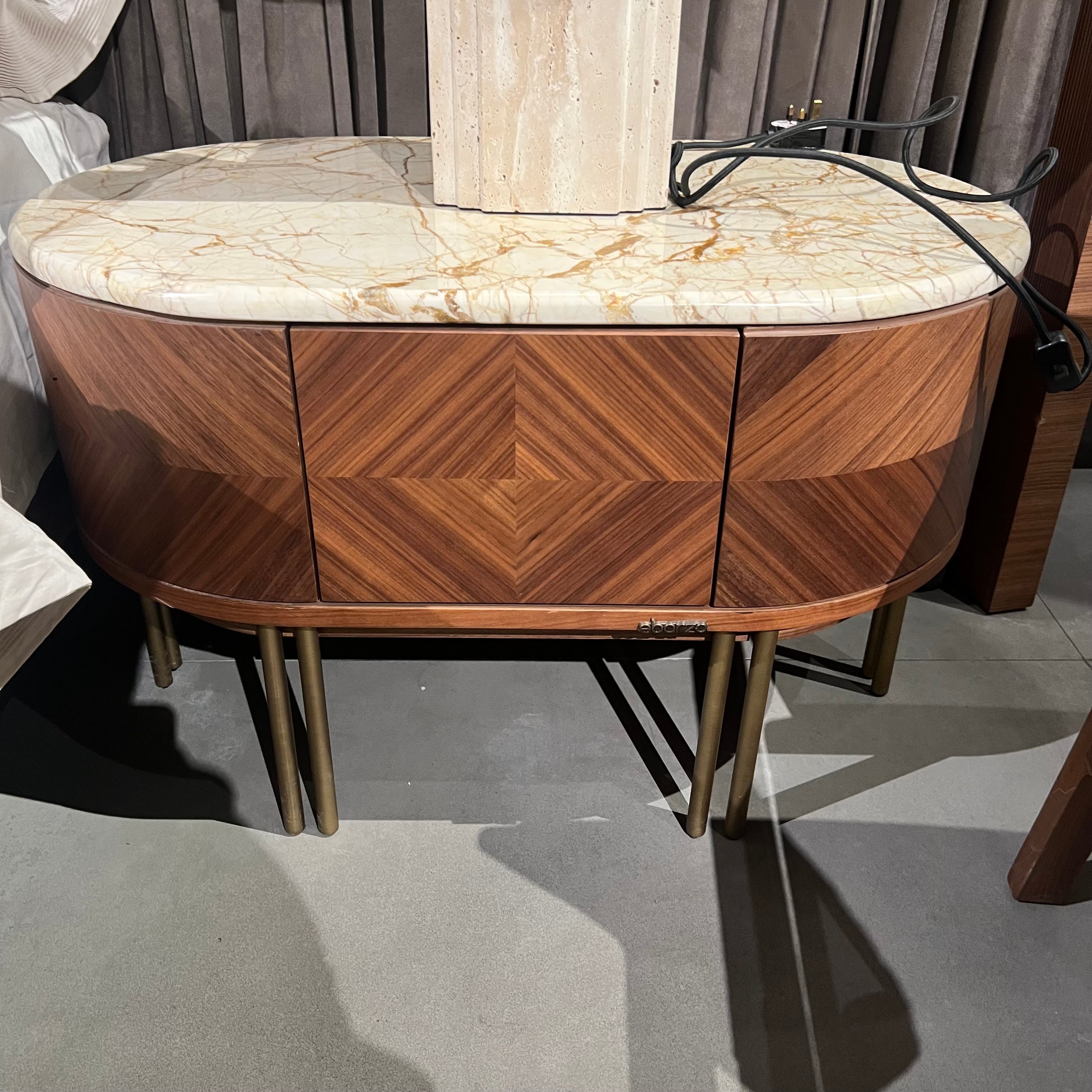 Display Item - 2X Eva Natural Marble Bedside Tables Eva-Side Nakheel - DISPLAY ITEM - ebarza Furniture UAE | Shop Modern Furniture in Abu Dhabi & Dubai - مفروشات ايبازرا في الامارات | تسوق اثاث عصري وديكورات مميزة في دبي وابوظبي