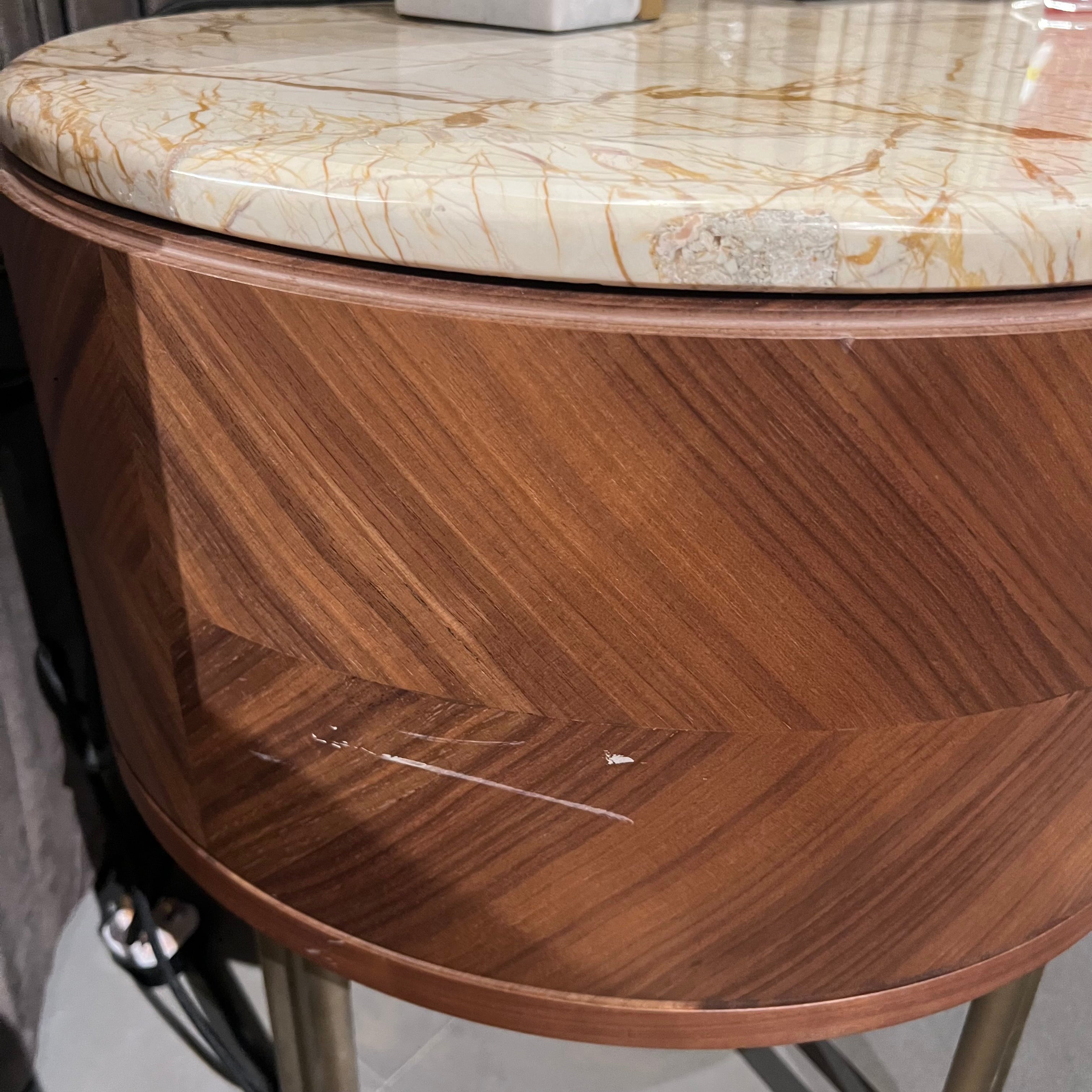 Display Item - 2X Eva Natural Marble Bedside Tables Eva-Side Nakheel - DISPLAY ITEM - ebarza Furniture UAE | Shop Modern Furniture in Abu Dhabi & Dubai - مفروشات ايبازرا في الامارات | تسوق اثاث عصري وديكورات مميزة في دبي وابوظبي