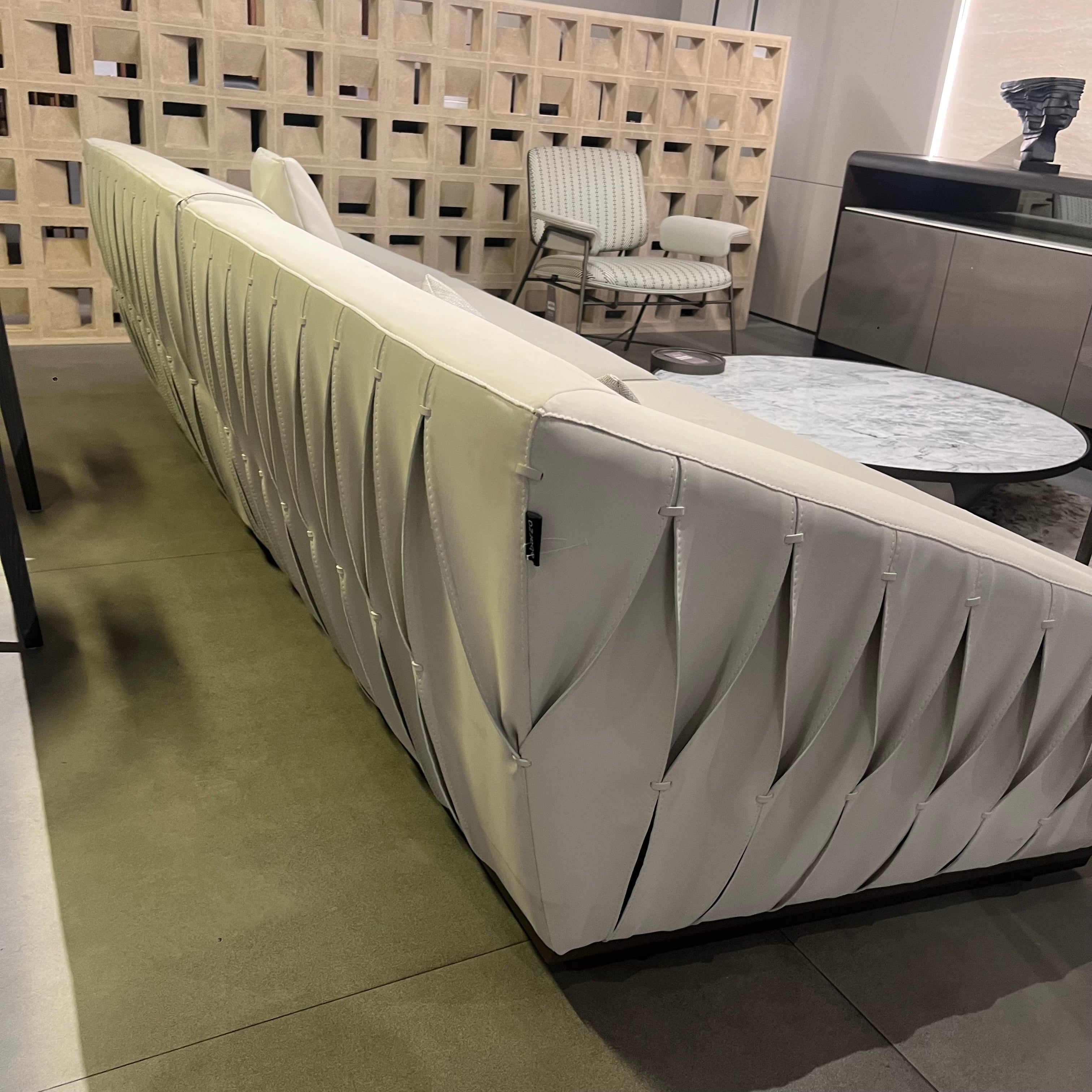 Display Item - Desert Leather Biege Sofa AMBO-S80160-Nakheel - DISPLAY ITEM - ebarza Furniture UAE | Shop Modern Furniture in Abu Dhabi & Dubai - مفروشات ايبازرا في الامارات | تسوق اثاث عصري وديكورات مميزة في دبي وابوظبي