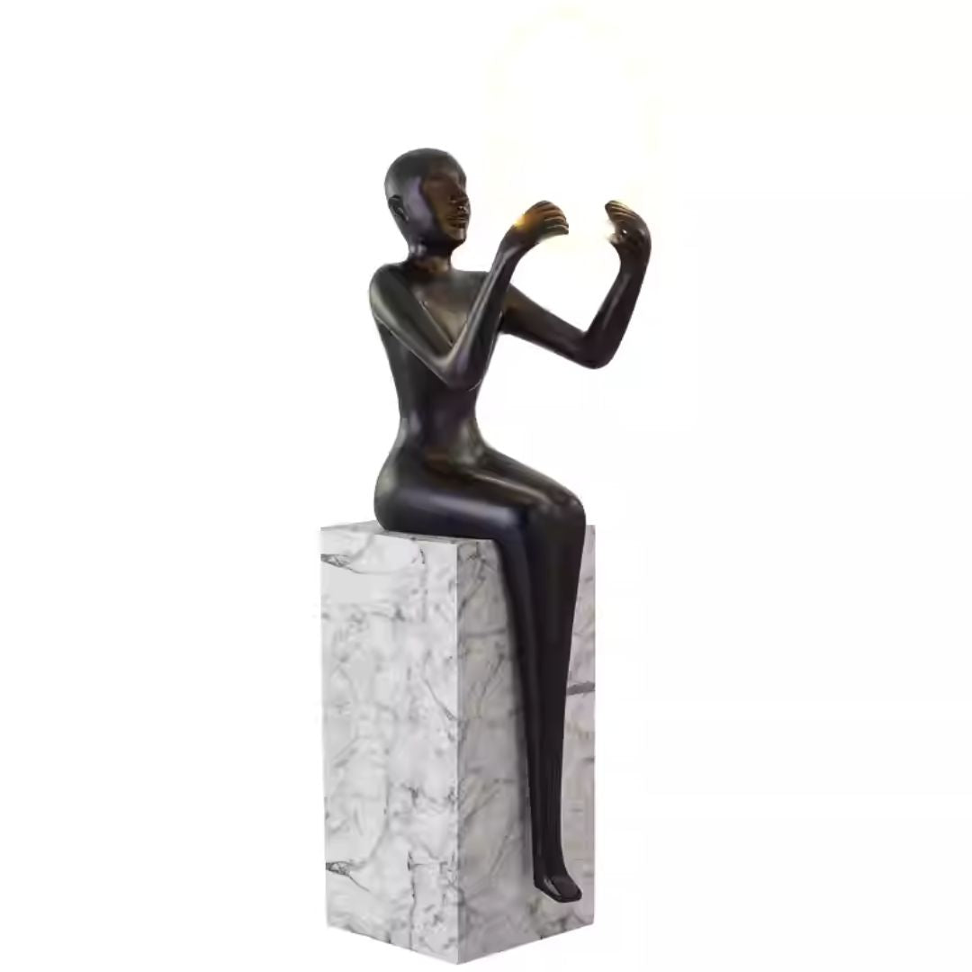 Iner Peace women Resin Floor Light HTD-YF118 - Floor Lamps - ebarza Furniture UAE | Shop Modern Furniture in Abu Dhabi & Dubai - مفروشات ايبازرا في الامارات | تسوق اثاث عصري وديكورات مميزة في دبي وابوظبي