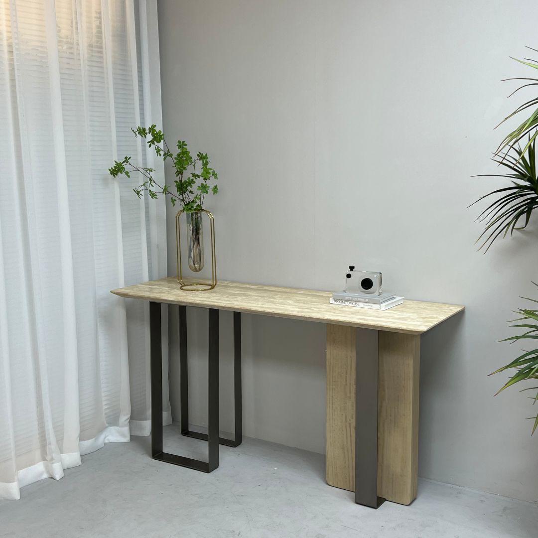 Jura Console/Sideboard Travertine Top 160cm Tg-488 / MLL-C09 - Consoles - ebarza Furniture UAE | Shop Modern Furniture in Abu Dhabi & Dubai - مفروشات ايبازرا في الامارات | تسوق اثاث عصري وديكورات مميزة في دبي وابوظبي