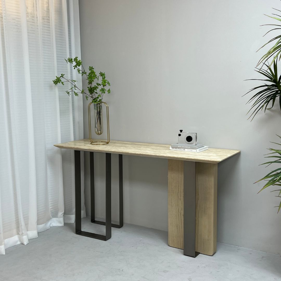 Jura Console/Sideboard Travertine Top 160cm Tg-488 / MLL-C09 - Consoles - ebarza Furniture UAE | Shop Modern Furniture in Abu Dhabi & Dubai - مفروشات ايبازرا في الامارات | تسوق اثاث عصري وديكورات مميزة في دبي وابوظبي