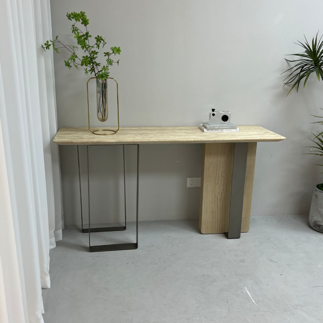 Jura Console/Sideboard Travertine Top 160cm Tg-488 / MLL-C09 - Consoles - ebarza Furniture UAE | Shop Modern Furniture in Abu Dhabi & Dubai - مفروشات ايبازرا في الامارات | تسوق اثاث عصري وديكورات مميزة في دبي وابوظبي