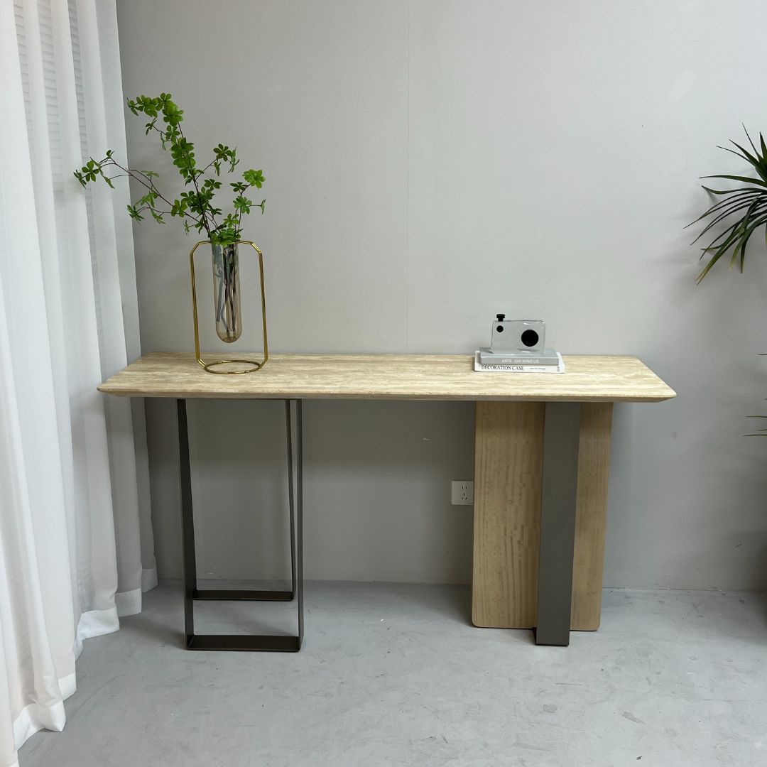Jura Console/Sideboard Travertine Top 160cm Tg-488 / MLL-C09 - Consoles - ebarza Furniture UAE | Shop Modern Furniture in Abu Dhabi & Dubai - مفروشات ايبازرا في الامارات | تسوق اثاث عصري وديكورات مميزة في دبي وابوظبي