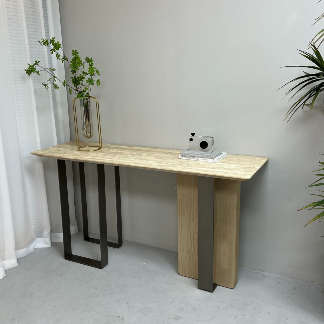 Jura Console/Sideboard Travertine Top 160cm Tg-488 / MLL-C09 - Consoles - ebarza Furniture UAE | Shop Modern Furniture in Abu Dhabi & Dubai - مفروشات ايبازرا في الامارات | تسوق اثاث عصري وديكورات مميزة في دبي وابوظبي