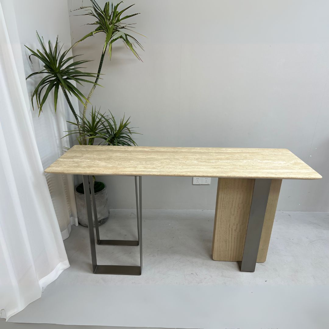 Jura Console/Sideboard Travertine Top 160cm Tg-488 / MLL-C09 - Consoles - ebarza Furniture UAE | Shop Modern Furniture in Abu Dhabi & Dubai - مفروشات ايبازرا في الامارات | تسوق اثاث عصري وديكورات مميزة في دبي وابوظبي