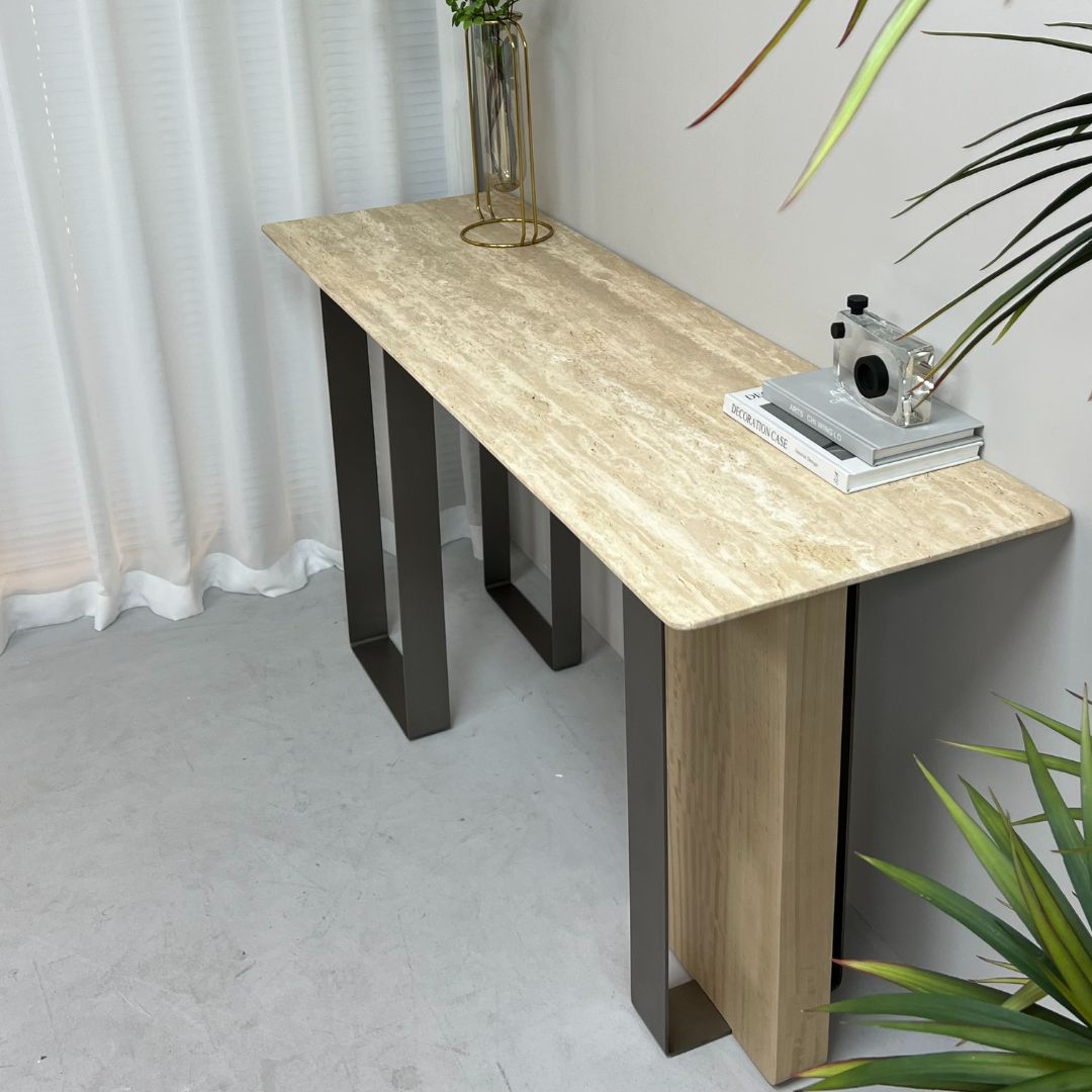 Jura Console/Sideboard Travertine Top 160cm Tg-488 / MLL-C09 - Consoles - ebarza Furniture UAE | Shop Modern Furniture in Abu Dhabi & Dubai - مفروشات ايبازرا في الامارات | تسوق اثاث عصري وديكورات مميزة في دبي وابوظبي