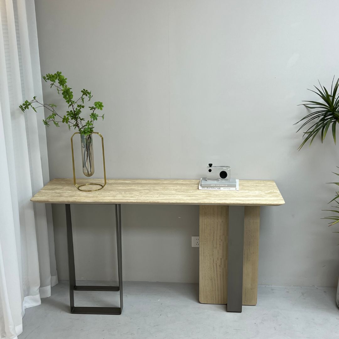 Jura Console/Sideboard Travertine Top 160cm Tg-488 / MLL-C09 - Consoles - ebarza Furniture UAE | Shop Modern Furniture in Abu Dhabi & Dubai - مفروشات ايبازرا في الامارات | تسوق اثاث عصري وديكورات مميزة في دبي وابوظبي