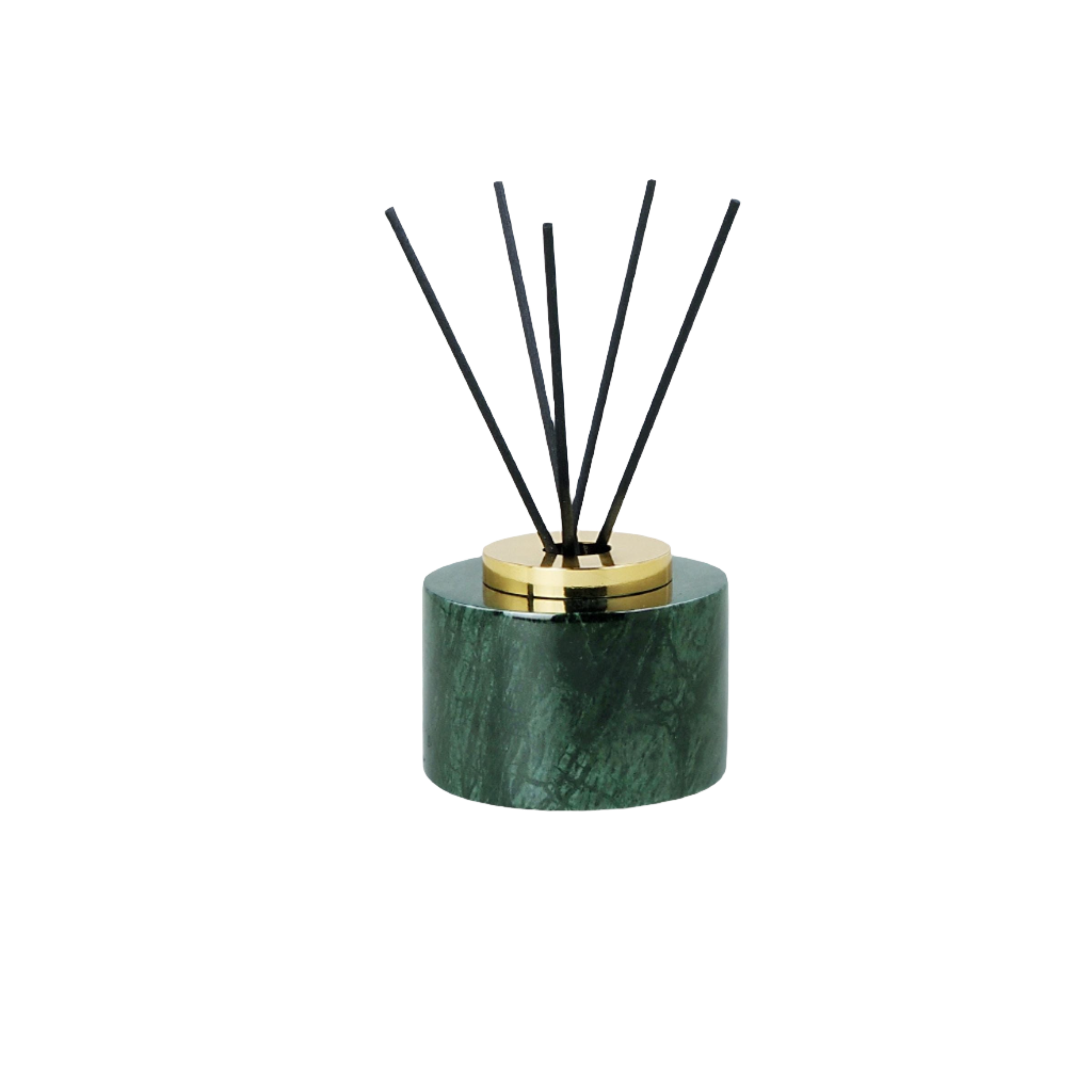 Indian Green Marble Circular Incense Dispenser (Bright Gold Accessory) KXP840C - Stick Diffusers - ebarza Furniture UAE | Shop Modern Furniture in Abu Dhabi & Dubai - مفروشات ايبازرا في الامارات | تسوق اثاث عصري وديكورات مميزة في دبي وابوظبي