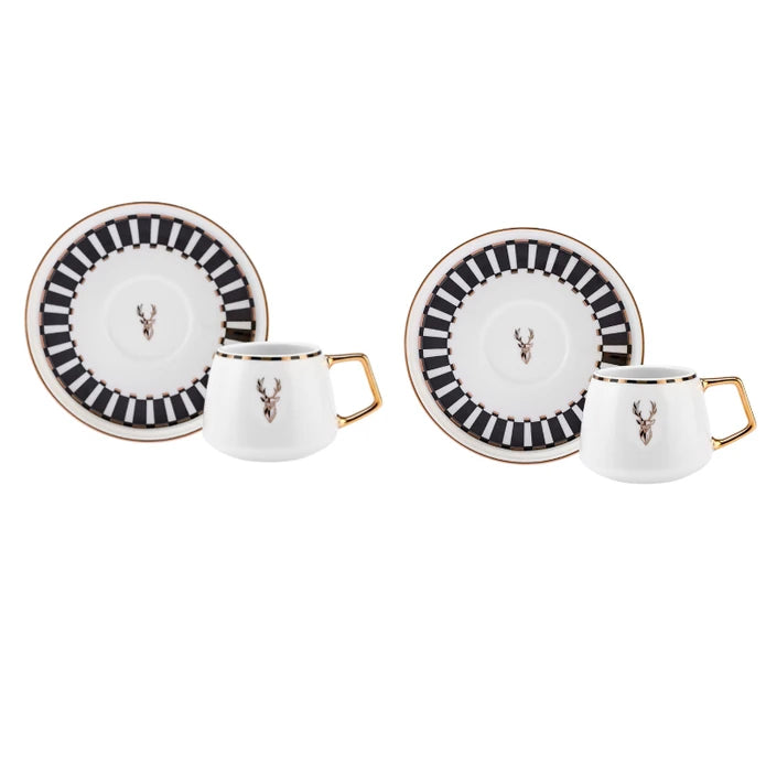Karaca Aries Coffee Cup Set for 2 People 100 ml 153.03.05.0116 - Coffee Sets - ebarza Furniture UAE | Shop Modern Furniture in Abu Dhabi & Dubai - مفروشات ايبازرا في الامارات | تسوق اثاث عصري وديكورات مميزة في دبي وابوظبي