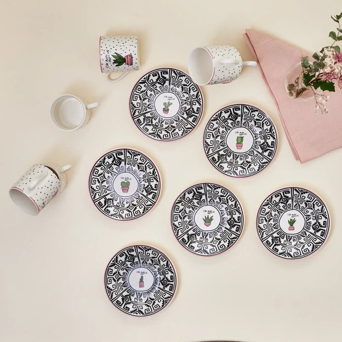 Karaca Cactus Set of 6 Coffee Cups 80 ml 153.03.05.0283 -  Coffee Sets - ebarza Furniture UAE | Shop Modern Furniture in Abu Dhabi & Dubai - مفروشات ايبازرا في الامارات | تسوق اثاث عصري وديكورات مميزة في دبي وابوظبي