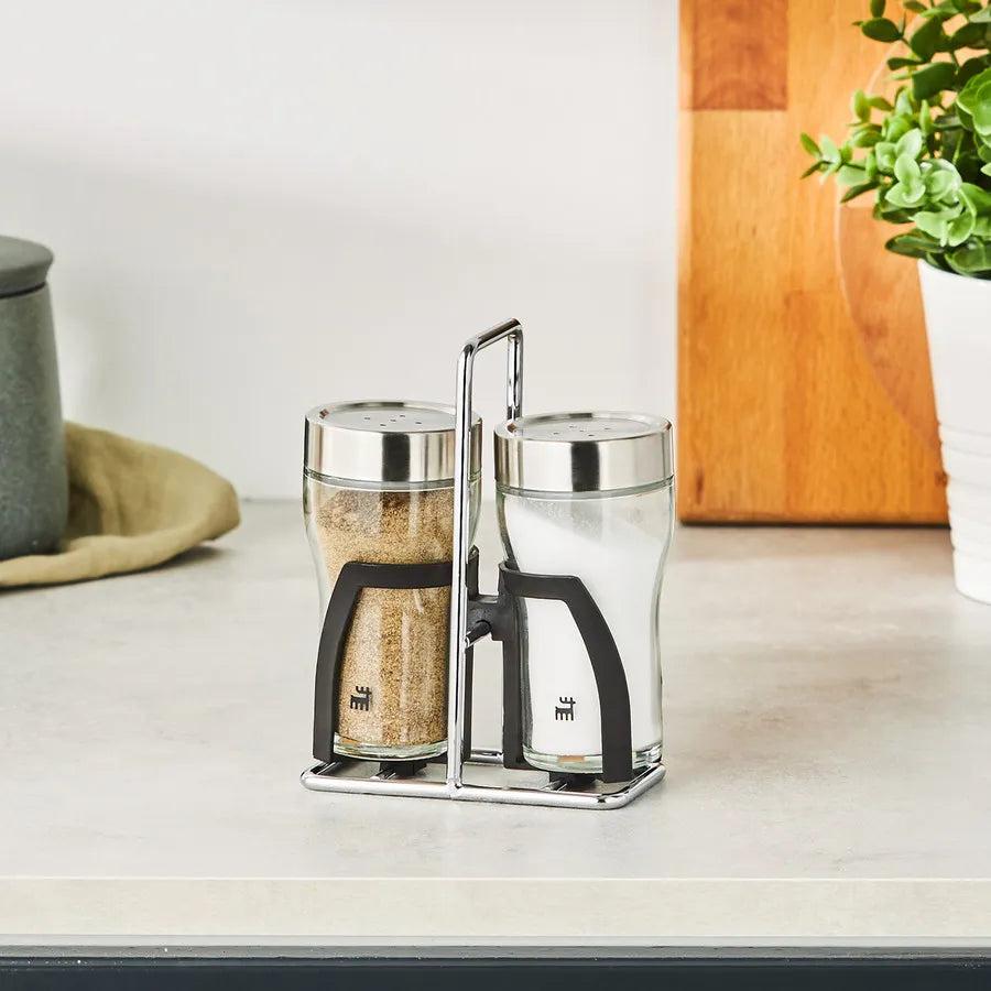 Karaca Danica 2 Piece Glass Salt and Pepper Shaker, 100ml, Grey 153.03.08.3012 - Spice Sets - ebarza Furniture UAE | Shop Modern Furniture in Abu Dhabi & Dubai - مفروشات ايبازرا في الامارات | تسوق اثاث عصري وديكورات مميزة في دبي وابوظبي