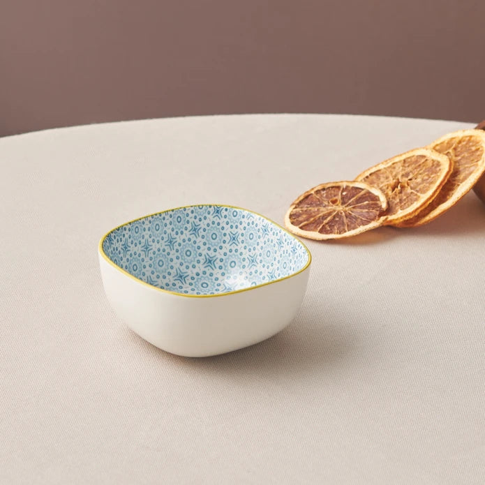 Karaca Floral Blue Square Snack Bowl 10 cm 153.03.08.2980 -  Bowls - ebarza Furniture UAE | Shop Modern Furniture in Abu Dhabi & Dubai - مفروشات ايبازرا في الامارات | تسوق اثاث عصري وديكورات مميزة في دبي وابوظبي