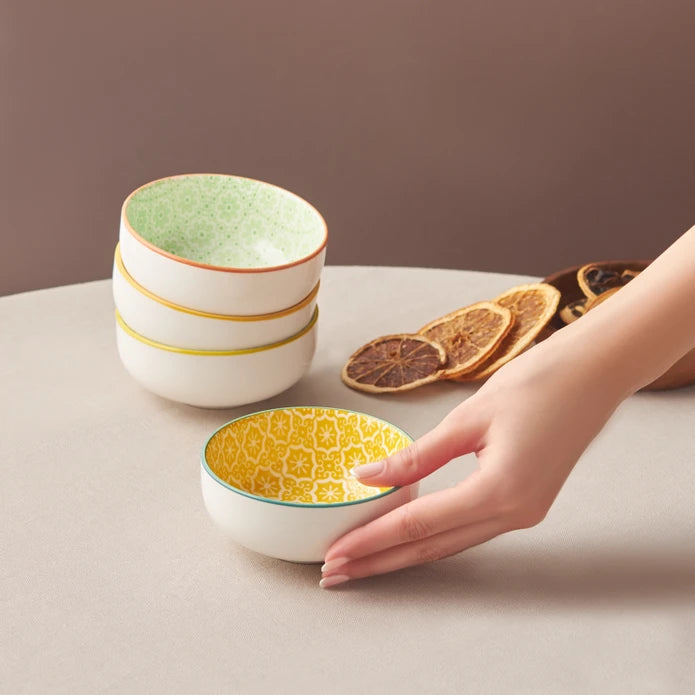 Karaca Floral Green Round Snack Bowl 10 cm 153.03.08.2975 - Bowls - ebarza Furniture UAE | Shop Modern Furniture in Abu Dhabi & Dubai - مفروشات ايبازرا في الامارات | تسوق اثاث عصري وديكورات مميزة في دبي وابوظبي