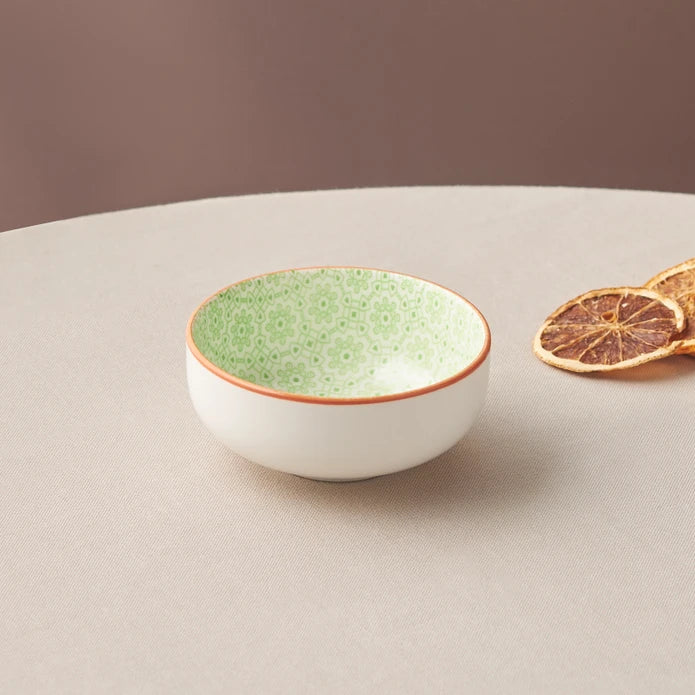 Karaca Floral Green Round Snack Bowl 10 cm 153.03.08.2975 -  Bowls - ebarza Furniture UAE | Shop Modern Furniture in Abu Dhabi & Dubai - مفروشات ايبازرا في الامارات | تسوق اثاث عصري وديكورات مميزة في دبي وابوظبي