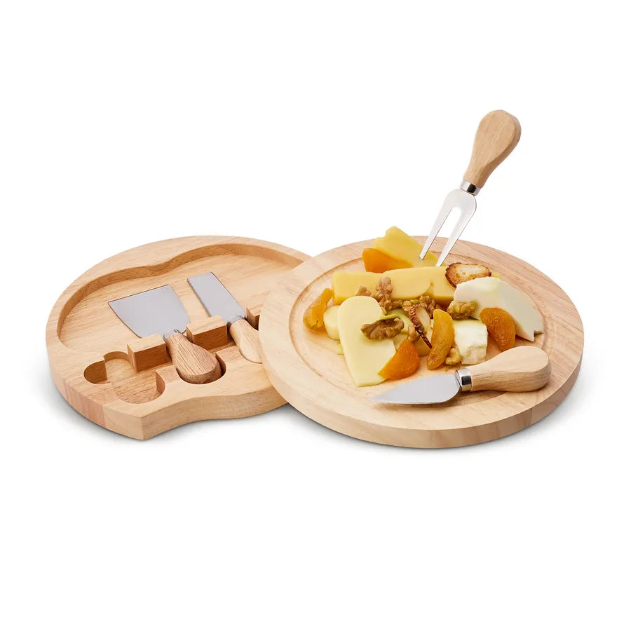 Karaca Gouda 5 Piece Cheese Knife Set with Cutting Board 153.03.08.2162 - Cutting Boards - ebarza Furniture UAE | Shop Modern Furniture in Abu Dhabi & Dubai - مفروشات ايبازرا في الامارات | تسوق اثاث عصري وديكورات مميزة في دبي وابوظبي