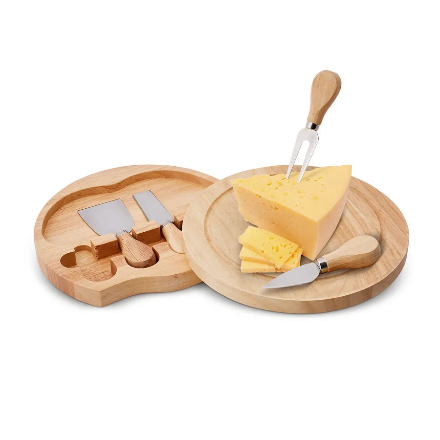 Karaca Gouda 5 Piece Cheese Knife Set with Cutting Board 153.03.08.2162 - Cutting Boards - ebarza Furniture UAE | Shop Modern Furniture in Abu Dhabi & Dubai - مفروشات ايبازرا في الامارات | تسوق اثاث عصري وديكورات مميزة في دبي وابوظبي