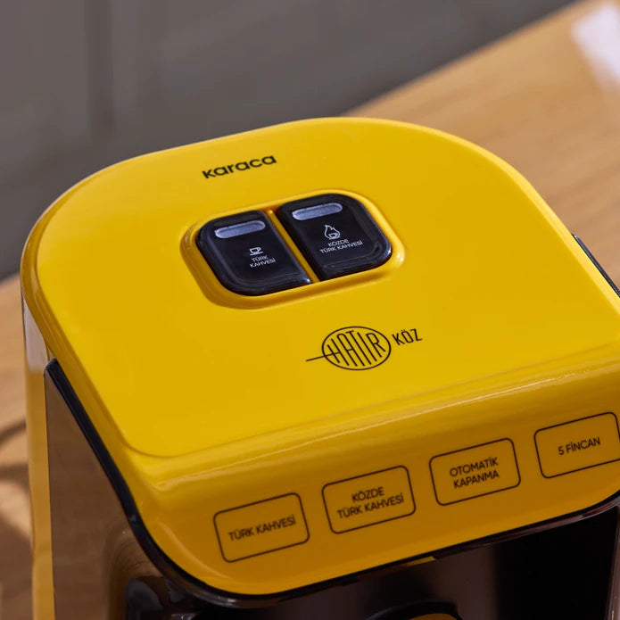 Karaca Hatır Ember Turkish Coffee Machine Pineapple Yellow 153.09.01.6097 - Kitchen Appliances - ebarza Furniture UAE | Shop Modern Furniture in Abu Dhabi & Dubai - مفروشات ايبازرا في الامارات | تسوق اثاث عصري وديكورات مميزة في دبي وابوظبي