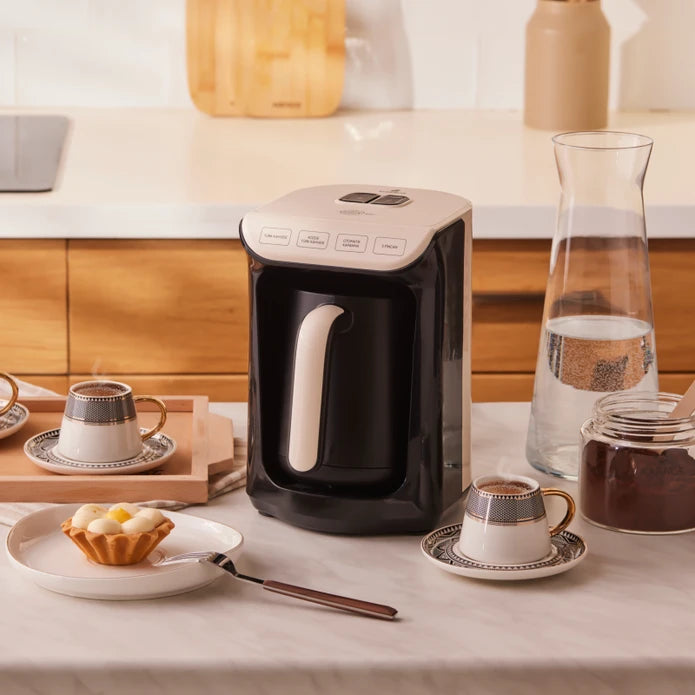 Karaca Hatır Turkish Coffee in the Grill and Turkish Coffee Machine Cream 5 Cup Capacity with Lots of Foam 153.09.01.0960 - Kitchen Appliances - ebarza Furniture UAE | Shop Modern Furniture in Abu Dhabi & Dubai - مفروشات ايبازرا في الامارات | تسوق اثاث عصري وديكورات مميزة في دبي وابوظبي