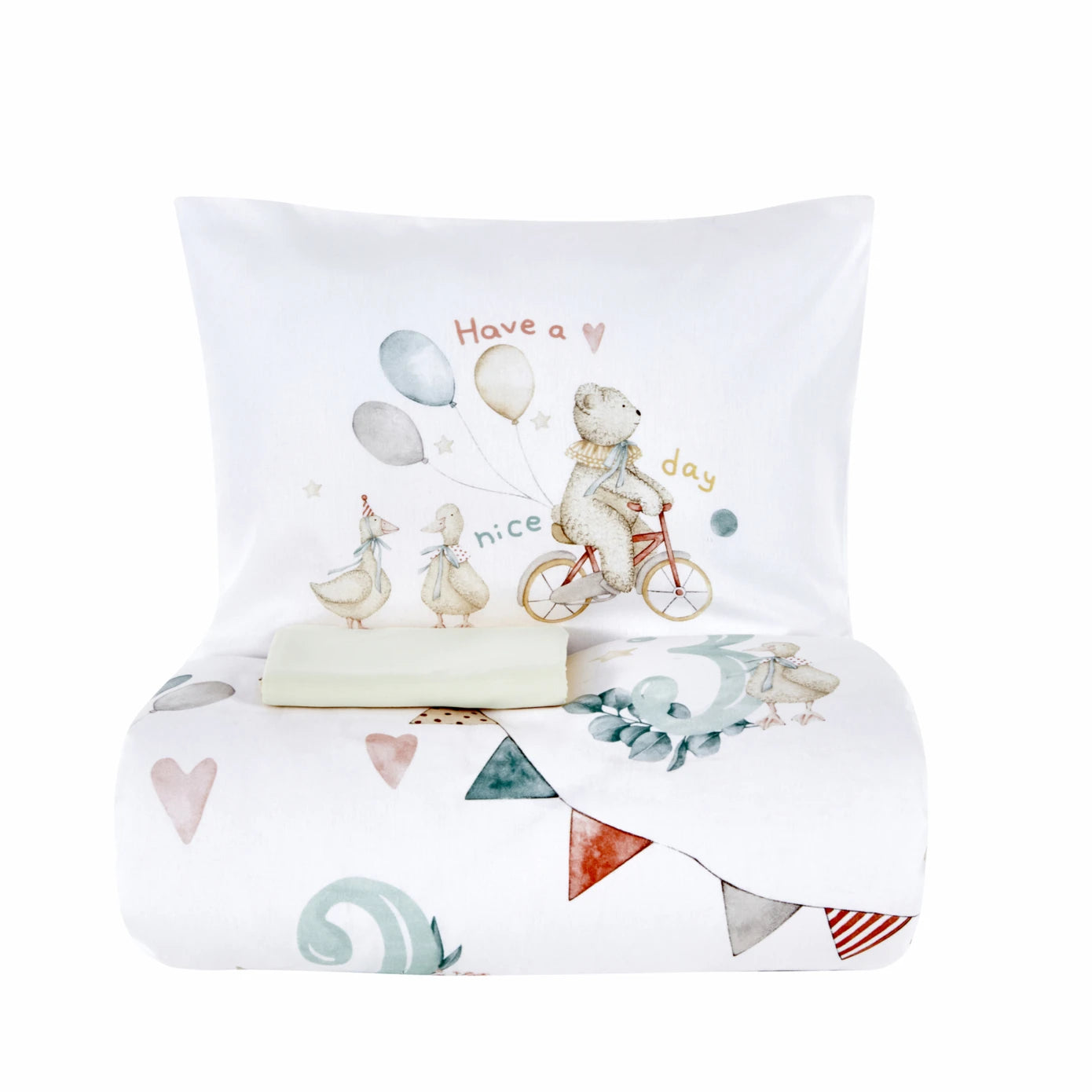 Karaca Home Nice Day Baby Duvet Cover Set 200.22.06.0002 - Bedding - ebarza Furniture UAE | Shop Modern Furniture in Abu Dhabi & Dubai - مفروشات ايبازرا في الامارات | تسوق اثاث عصري وديكورات مميزة في دبي وابوظبي