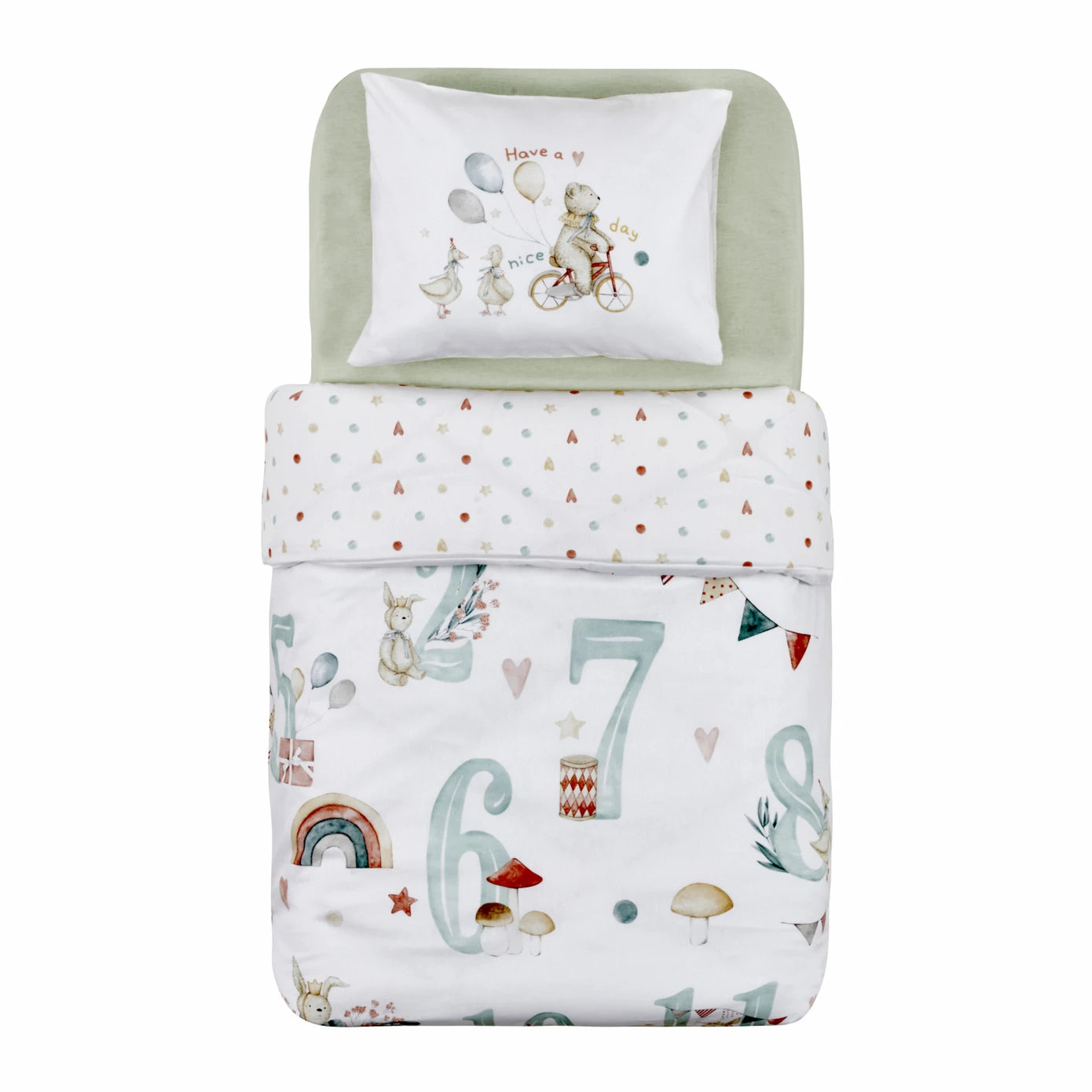 Karaca Home Nice Day Baby Duvet Cover Set 200.22.06.0002 - Bedding - ebarza Furniture UAE | Shop Modern Furniture in Abu Dhabi & Dubai - مفروشات ايبازرا في الامارات | تسوق اثاث عصري وديكورات مميزة في دبي وابوظبي
