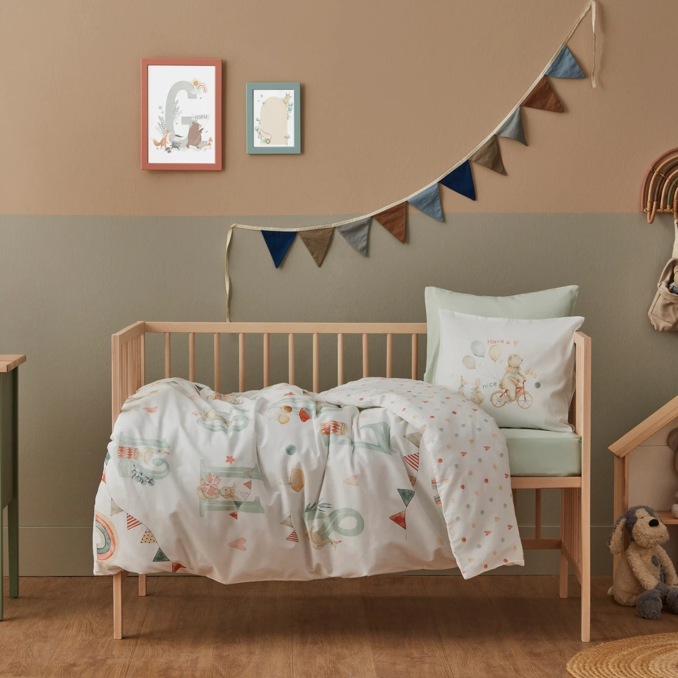 Karaca Home Nice Day Baby Duvet Cover Set 200.22.06.0002 - Bedding - ebarza Furniture UAE | Shop Modern Furniture in Abu Dhabi & Dubai - مفروشات ايبازرا في الامارات | تسوق اثاث عصري وديكورات مميزة في دبي وابوظبي