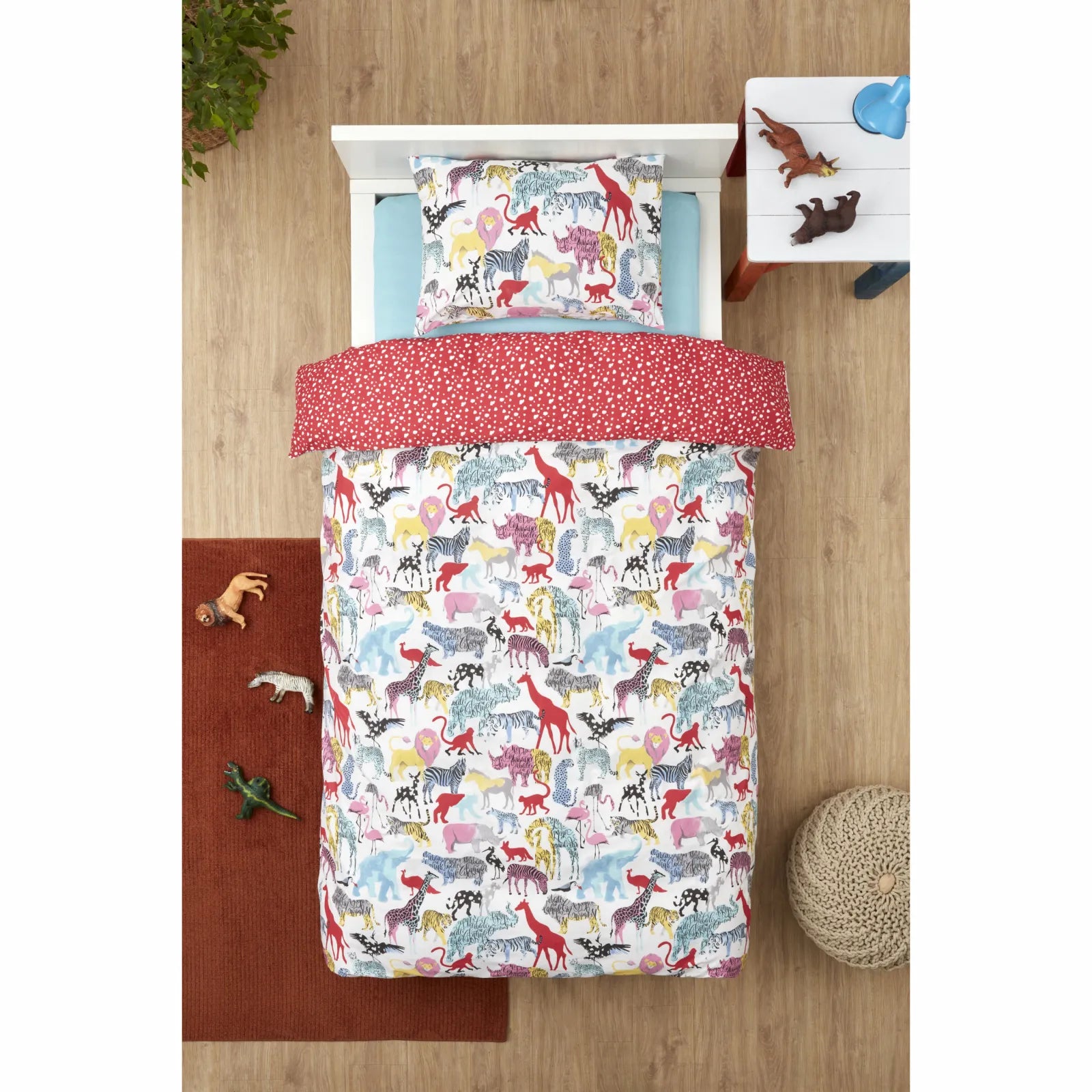 Karaca Home Young Animal 100% Cotton Single Fitted Duvet Cover Set 200.22.14.0230 -  Bedding - ebarza Furniture UAE | Shop Modern Furniture in Abu Dhabi & Dubai - مفروشات ايبازرا في الامارات | تسوق اثاث عصري وديكورات مميزة في دبي وابوظبي