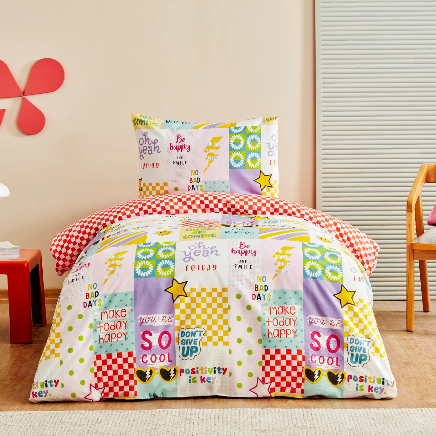 Karaca Home Young Youthful 100% Cotton Fitted Single Duvet Cover Set 200.22.14.0231 - Bedding - ebarza Furniture UAE | Shop Modern Furniture in Abu Dhabi & Dubai - مفروشات ايبازرا في الامارات | تسوق اثاث عصري وديكورات مميزة في دبي وابوظبي