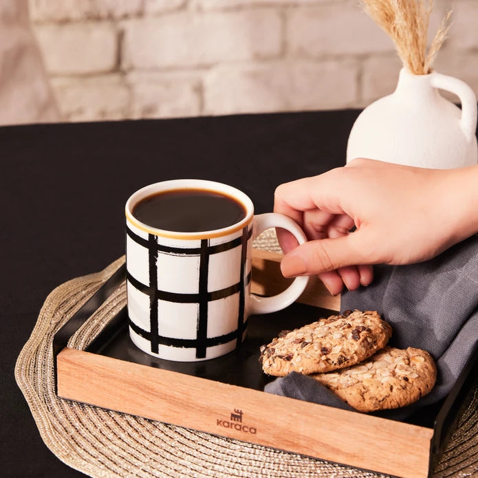 Karaca Lines Mug 360 ml Black 153.09.01.2789 -  Mugs - ebarza Furniture UAE | Shop Modern Furniture in Abu Dhabi & Dubai - مفروشات ايبازرا في الامارات | تسوق اثاث عصري وديكورات مميزة في دبي وابوظبي