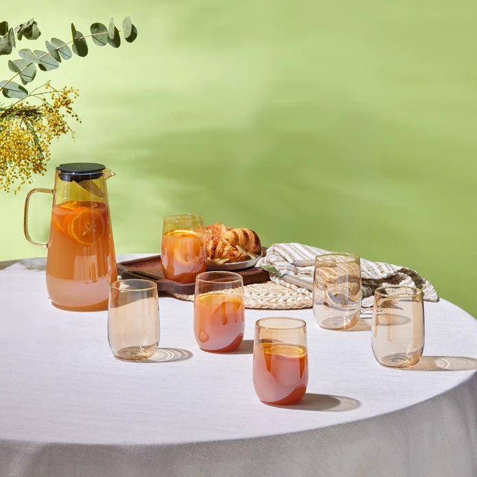 Karaca Parma Amber 7 Piece Water Set 153.09.01.0654 -  Drinkware - ebarza Furniture UAE | Shop Modern Furniture in Abu Dhabi & Dubai - مفروشات ايبازرا في الامارات | تسوق اثاث عصري وديكورات مميزة في دبي وابوظبي