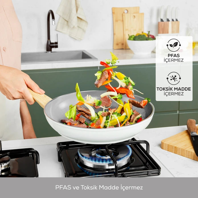 Karaca Swiss Crystal Nature Pro 7 Piece Cookware Set 153.03.08.4491 -  Cookware Sets - ebarza Furniture UAE | Shop Modern Furniture in Abu Dhabi & Dubai - مفروشات ايبازرا في الامارات | تسوق اثاث عصري وديكورات مميزة في دبي وابوظبي