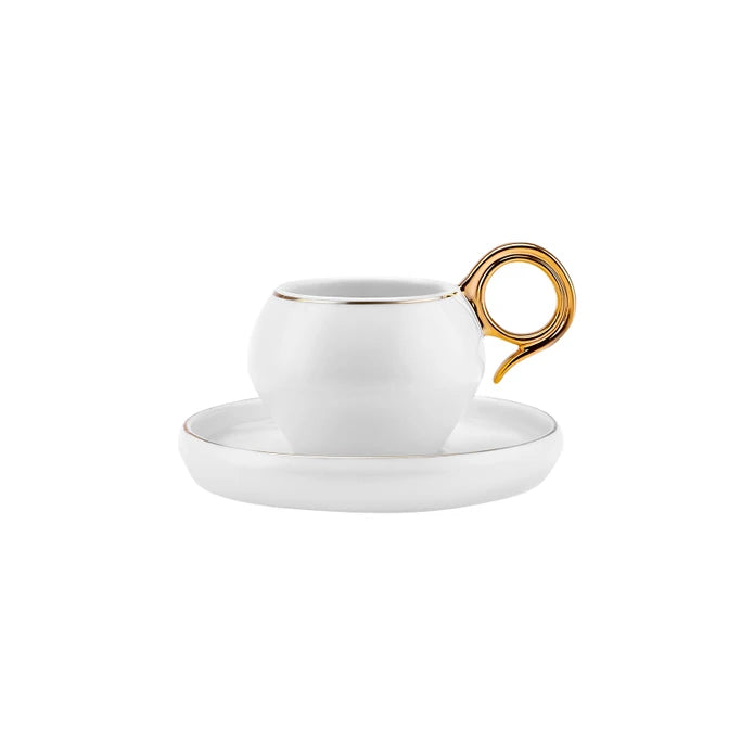 Karaca Venus Gold Set of 2 Coffee Cups 135 ml 153.03.05.0142 - Coffee Sets - ebarza Furniture UAE | Shop Modern Furniture in Abu Dhabi & Dubai - مفروشات ايبازرا في الامارات | تسوق اثاث عصري وديكورات مميزة في دبي وابوظبي