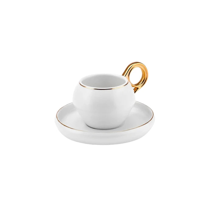 Karaca Venus Gold Set of 2 Coffee Cups 135 ml 153.03.05.0142 - Coffee Sets - ebarza Furniture UAE | Shop Modern Furniture in Abu Dhabi & Dubai - مفروشات ايبازرا في الامارات | تسوق اثاث عصري وديكورات مميزة في دبي وابوظبي