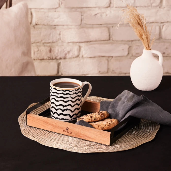 Karaca Zigzag Mug 360 Ml Black 153.09.01.2791 -  Mugs - ebarza Furniture UAE | Shop Modern Furniture in Abu Dhabi & Dubai - مفروشات ايبازرا في الامارات | تسوق اثاث عصري وديكورات مميزة في دبي وابوظبي