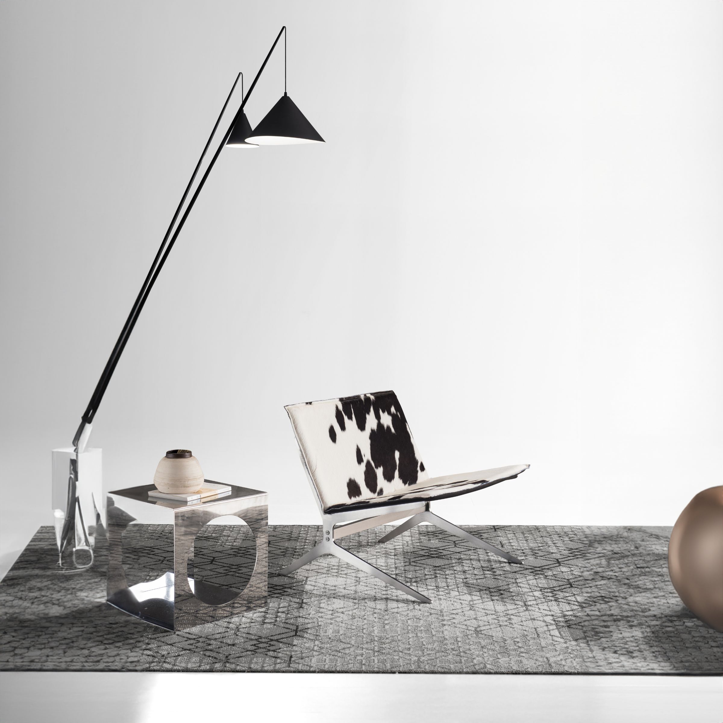 Mustang Cowhide Lounge Chair LC060 - Lounge Chairs - ebarza Furniture UAE | Shop Modern Furniture in Abu Dhabi & Dubai - مفروشات ايبازرا في الامارات | تسوق اثاث عصري وديكورات مميزة في دبي وابوظبي