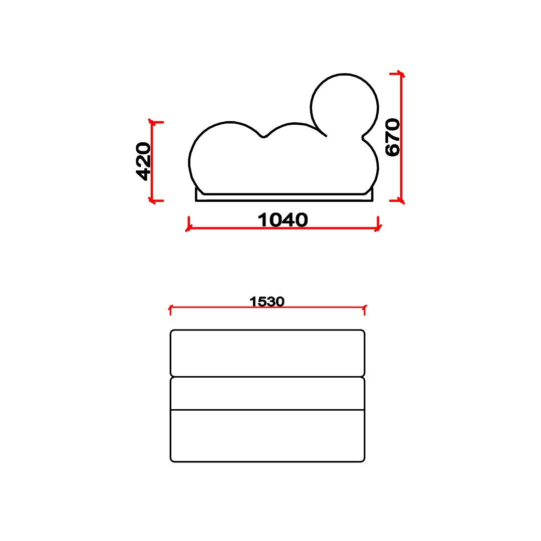 Laisi 2-Seater Module With 2/3 Full Back - SF238-B -  Sofas - ebarza Furniture UAE | Shop Modern Furniture in Abu Dhabi & Dubai - مفروشات ايبازرا في الامارات | تسوق اثاث عصري وديكورات مميزة في دبي وابوظبي