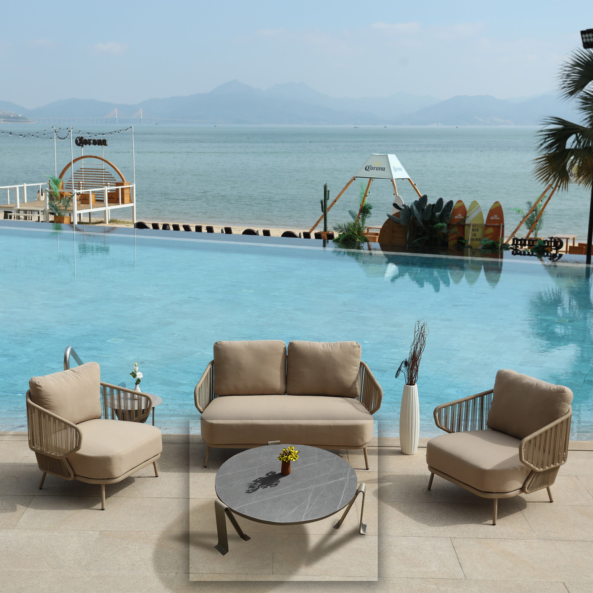 Serie R Outdoor Coffee Table-R102 -  Outdoor Tables - ebarza Furniture UAE | Shop Modern Furniture in Abu Dhabi & Dubai - مفروشات ايبازرا في الامارات | تسوق اثاث عصري وديكورات مميزة في دبي وابوظبي