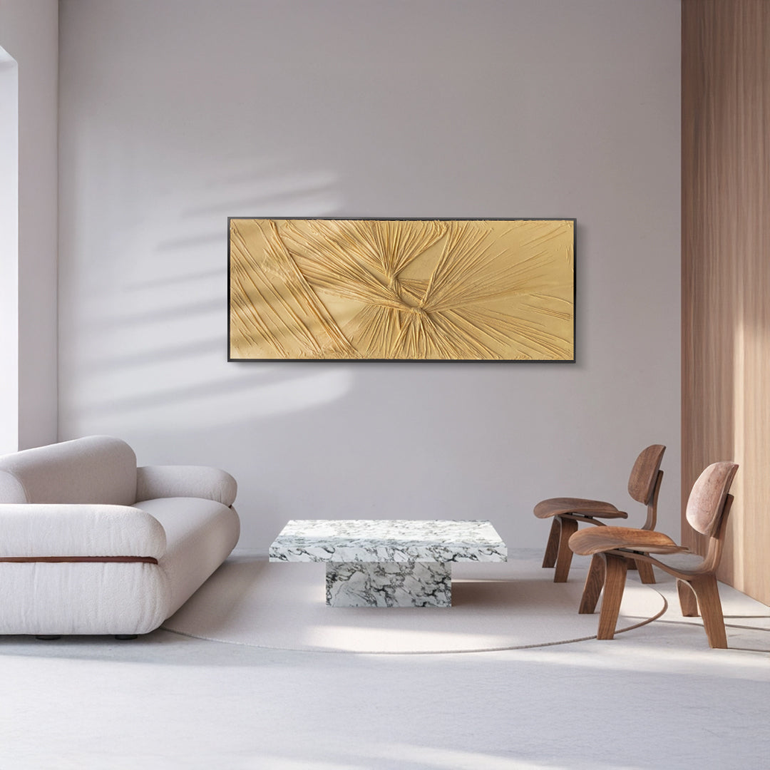 Knots Hand Painted Art Fabric Painting 80*200cm SOASAMPLE010-Yellow -  Paintings - ebarza Furniture UAE | Shop Modern Furniture in Abu Dhabi & Dubai - مفروشات ايبازرا في الامارات | تسوق اثاث عصري وديكورات مميزة في دبي وابوظبي