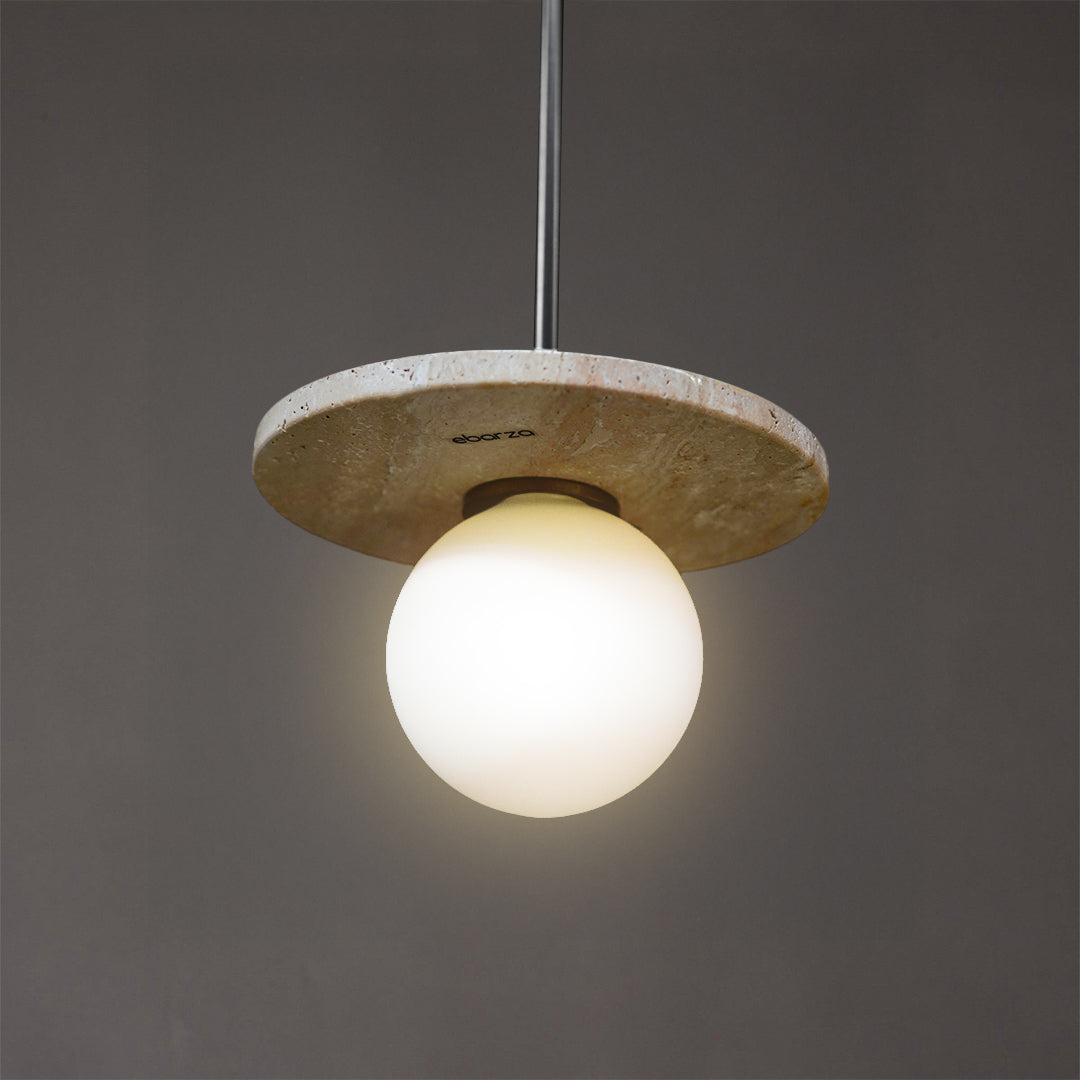 Travertine Marble Pendant Lamp 7703S1-GB - Pendant Lamps - ebarza Furniture UAE | Shop Modern Furniture in Abu Dhabi & Dubai - مفروشات ايبازرا في الامارات | تسوق اثاث عصري وديكورات مميزة في دبي وابوظبي