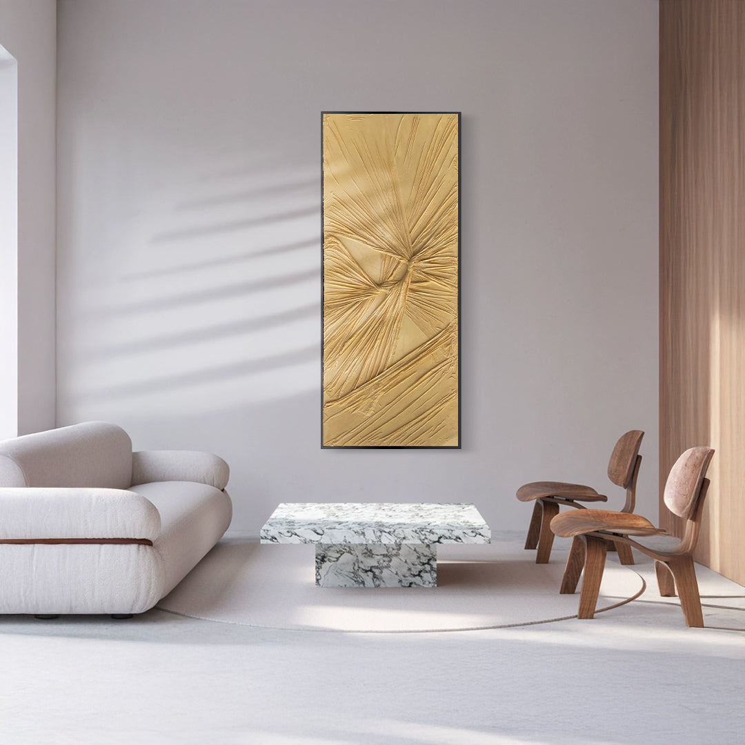 Knots Hand Painted Art Fabric Painting 80*200cm SOASAMPLE010-Yellow -  Paintings - ebarza Furniture UAE | Shop Modern Furniture in Abu Dhabi & Dubai - مفروشات ايبازرا في الامارات | تسوق اثاث عصري وديكورات مميزة في دبي وابوظبي