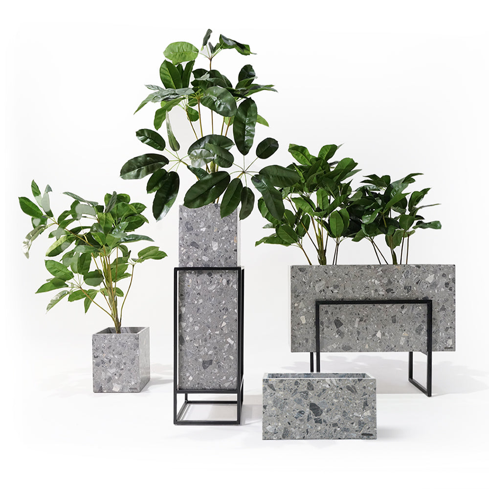 Terrazzo Grey Planter Box 306-N0370 -  Planter Boxes - ebarza Furniture UAE | Shop Modern Furniture in Abu Dhabi & Dubai - مفروشات ايبازرا في الامارات | تسوق اثاث عصري وديكورات مميزة في دبي وابوظبي