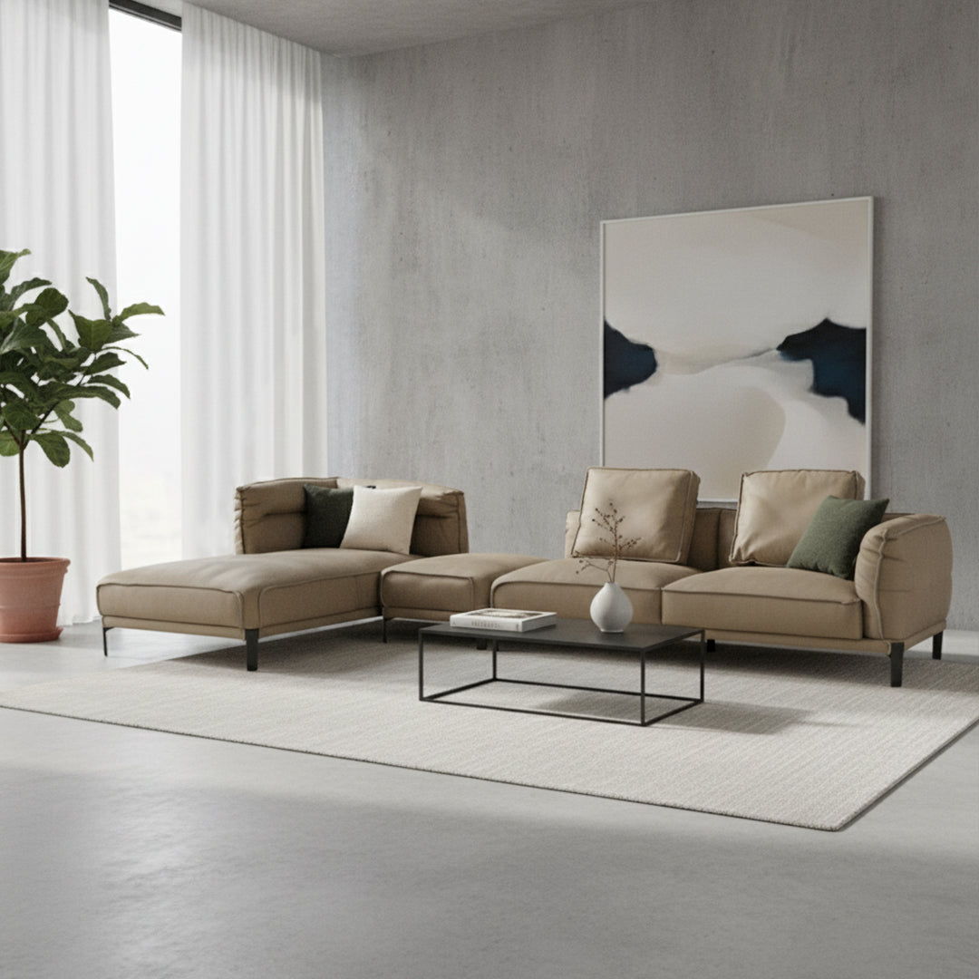 Leather High Rebound L shape Sponge Sofa K60