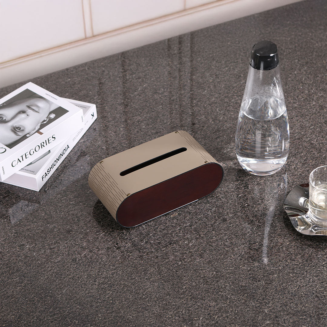 Leather Tissue Holder - KF4004C -  Home Decor Figurines - ebarza Furniture UAE | Shop Modern Furniture in Abu Dhabi & Dubai - مفروشات ايبازرا في الامارات | تسوق اثاث عصري وديكورات مميزة في دبي وابوظبي
