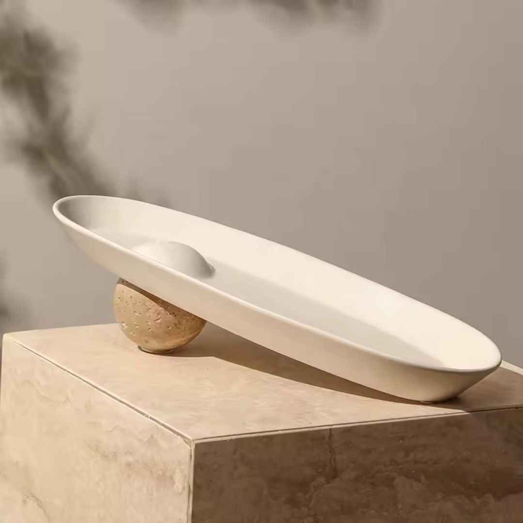 Long Ball Plate FD-D24003A - Plates - ebarza Furniture UAE | Shop Modern Furniture in Abu Dhabi & Dubai - مفروشات ايبازرا في الامارات | تسوق اثاث عصري وديكورات مميزة في دبي وابوظبي